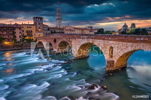 Picture of Verona Image of Verona Italy during summer sunset